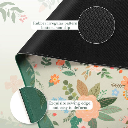 Desk Mat,Mouse Pad for Office Desk,35.4x15.7in,Pink Flowers