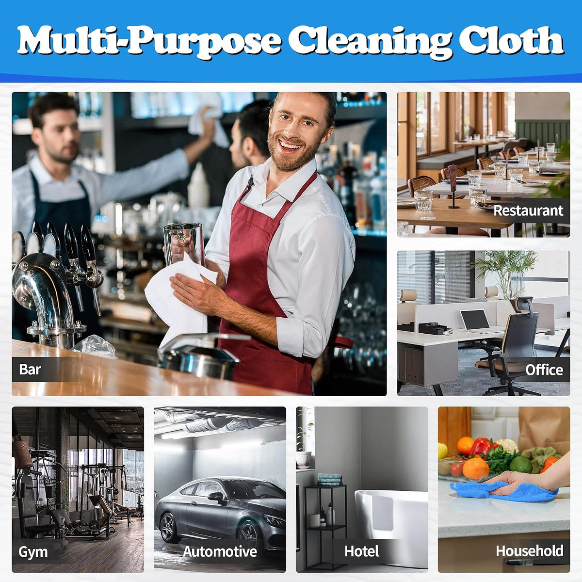 Shop Towels, Pack of 200, Grey Microfiber Cleaning Cloth Bulk, Microfiber Towels for Cars, All-Purpose Absorbent Cleaning Rags, Dust Cloth for Automotive, Mechanic, Garage, 11.5 x 11.5 inch
