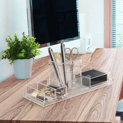 Paper Clip Holder w/ Adjustable Compartment includes Premium Gift Box. Great Gift for Christmas. Durable & Stylish Desk Organizer for Office Supplies & Sticky Note/Post it Note Holder.