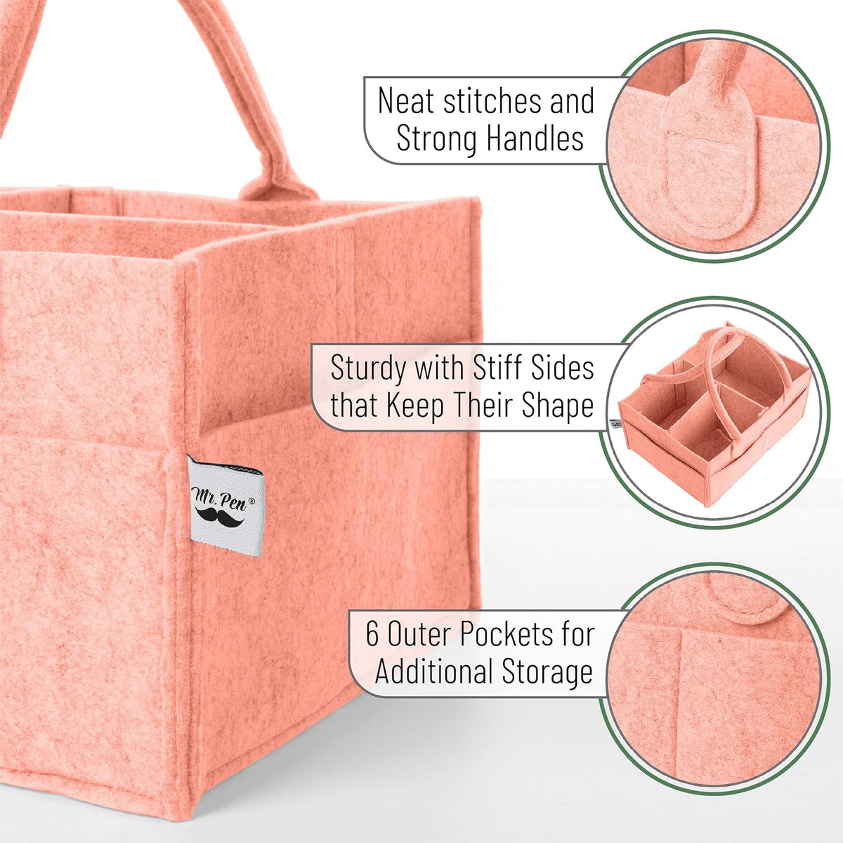Baby Diaper Caddy Organizer, Gray, Medium