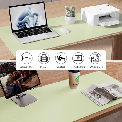 Aothia Leather Office Desk Pad Protector, Non-Slip PU Leather Desk Blotter, Waterproof Laptop Writing Mouse Pad for Office and Home, Black, 31.5" x 15.7" - Colors A
