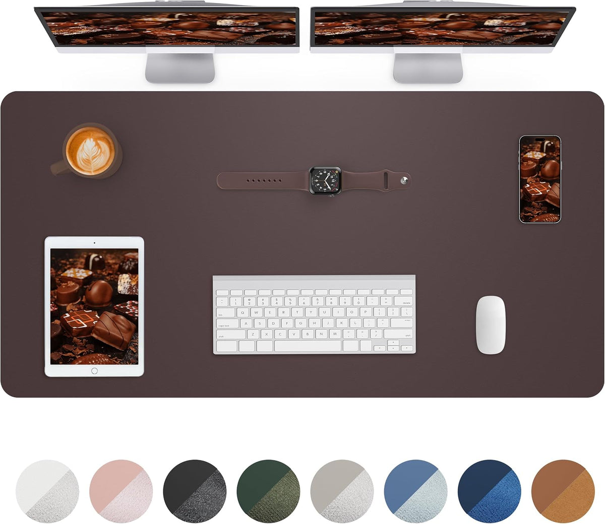 Large Desk pad mat,Mouse Pad,Office Desk Mat, Non-Slip PU Leather Desk Blotter,Large Desk pad,Waterproof Keyboard mat for Office/Home/Decor (Black,48" x 17")