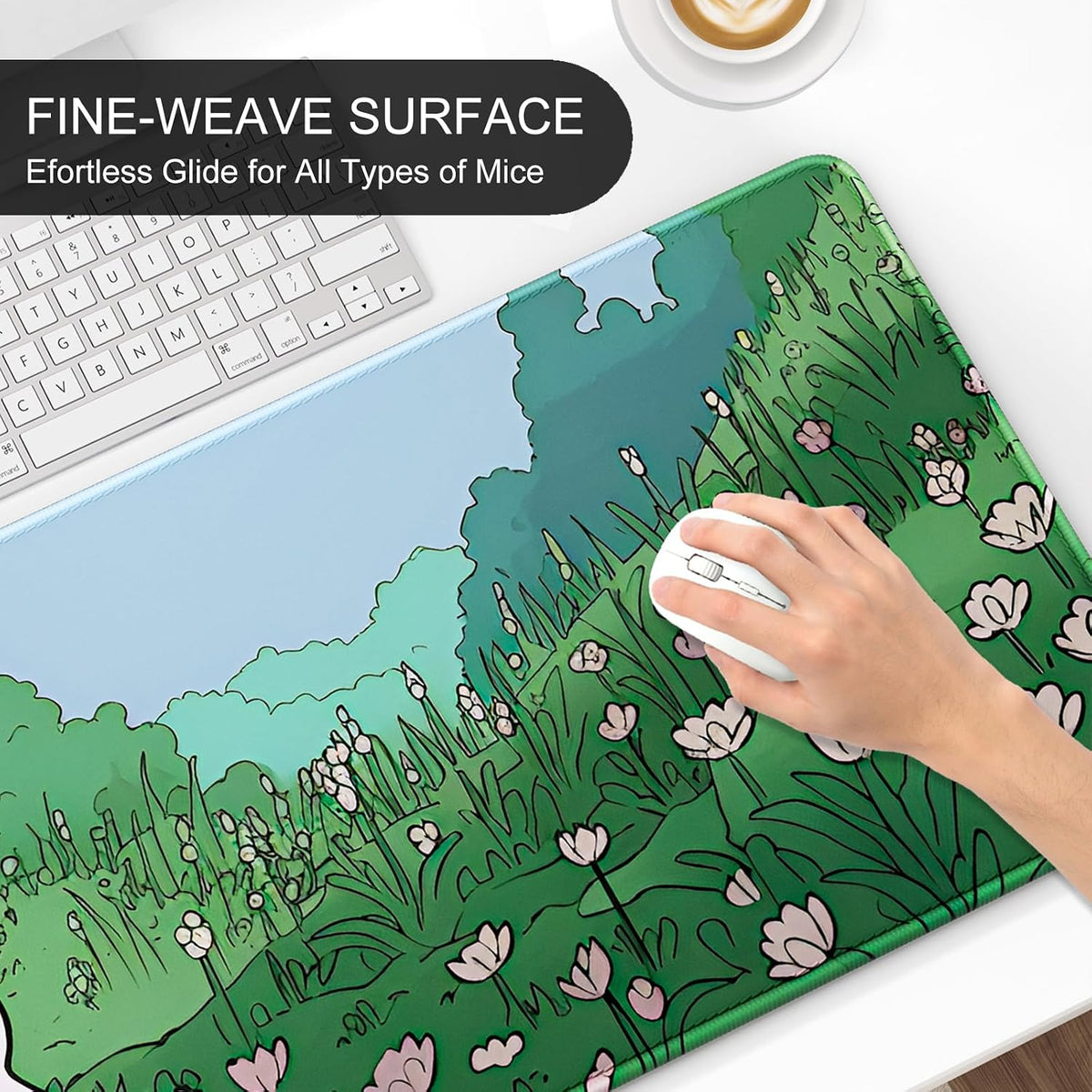 Auhoahsil Desk Mat, Ultra Large Mouse Pad, XXL Gaming Mousepad, Green Tropical Leaves Deskpad, Big Extended Full Size Mouse Pad, Desktop Desk Matt for Keyboard, Laptop & Computer, 35.5 x 15.7 in - Colors A