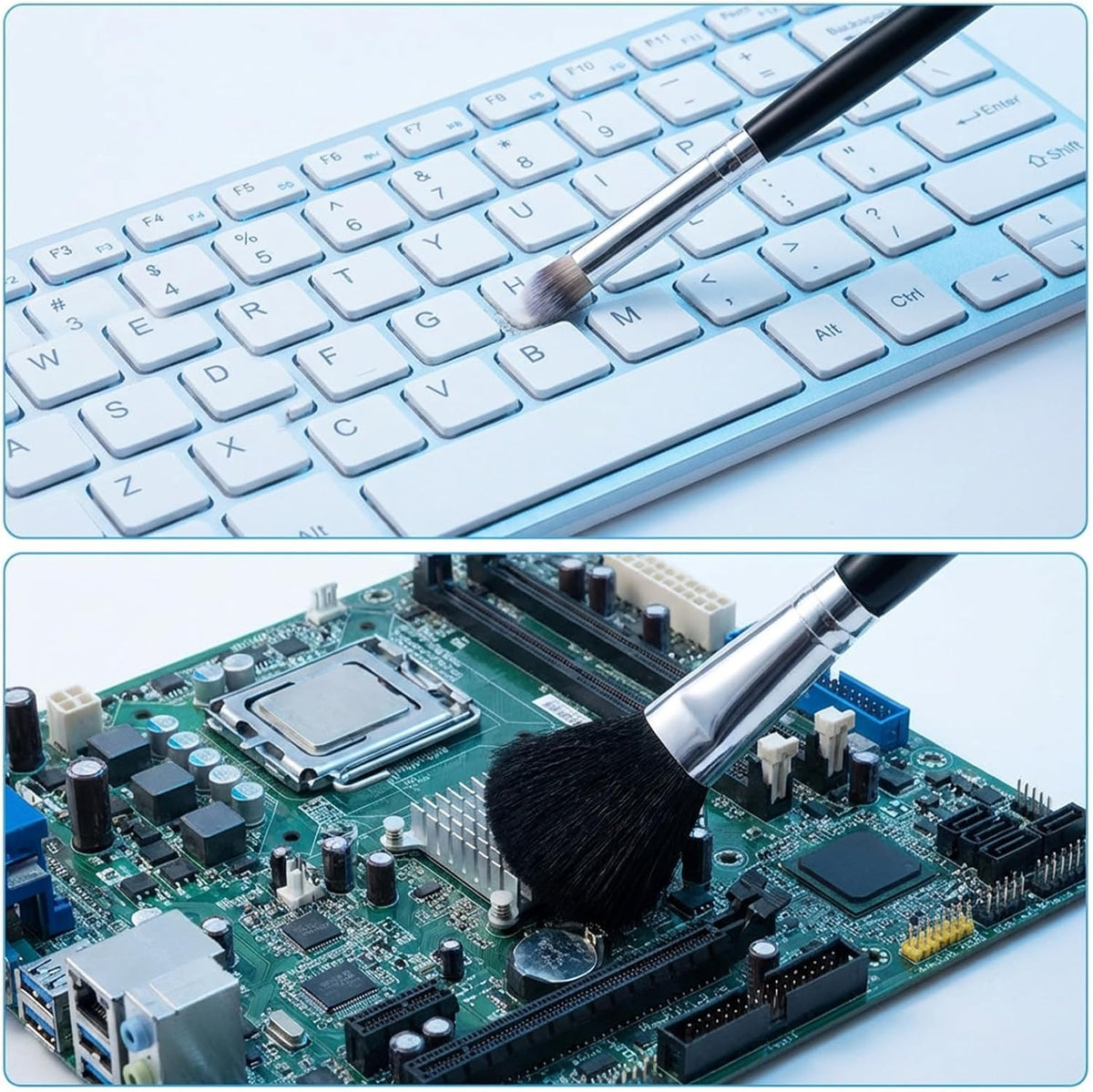 3 Pcs Keyboard Brush, Keyboard Cleaning Brush Car Dust Brushes Small Anti Static Electronic Dust Cleaning Brushes for Computer,Laptop,Camera,Car Vents,Pc
