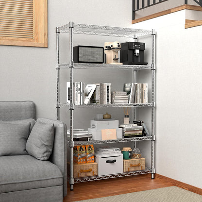 M MZG 450 lbs Steel Storage Shelving 3-Tier Utility Shelving Unit Steel Organizer Wire Rack for Home,Kitchen,Office (11.8" D x 17.7" W x 26.3" H) - Colors B