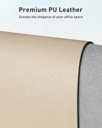 Aothia Leather Office Desk Pad Protector, Non-Slip PU Leather Desk Blotter, Waterproof Laptop Writing Mouse Pad for Office and Home, Black, 31.5" x 15.7" - Colors B