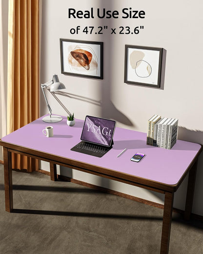 YSAGi Leather Desk Pad Protector, Large Mouse Pad, Non-Slip PU Leather Desk Blotter, Waterproof Writing Pad for Office and Home (31.5" x 15.8", Eggshell) - Colors B