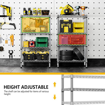 M MZG 450 lbs Steel Storage Shelving 3-Tier Utility Shelving Unit Steel Organizer Wire Rack for Home,Kitchen,Office (11.8" D x 17.7" W x 26.3" H) - Colors A
