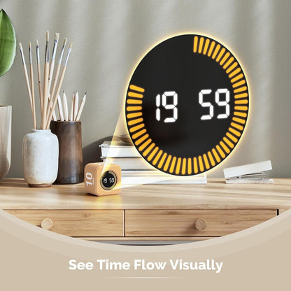 KADAMS Pomodoro Cube Timer Productivity Visual Timer - 5/10/25/50 Min Rotating Countdown (1, Green)