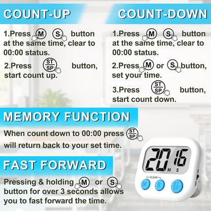 ZILLEEN Classroom Timer for Kids Teachers 2 Pack Digital Timers
