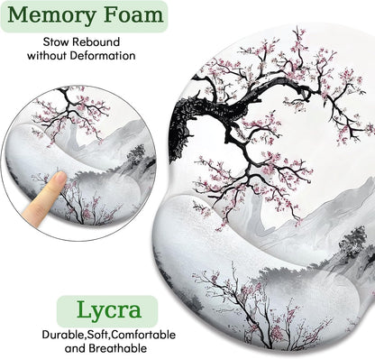 Funny Ergonomic Mouse Pad with Wrist Rest, Cat Desk Decor Gifts - Colors A