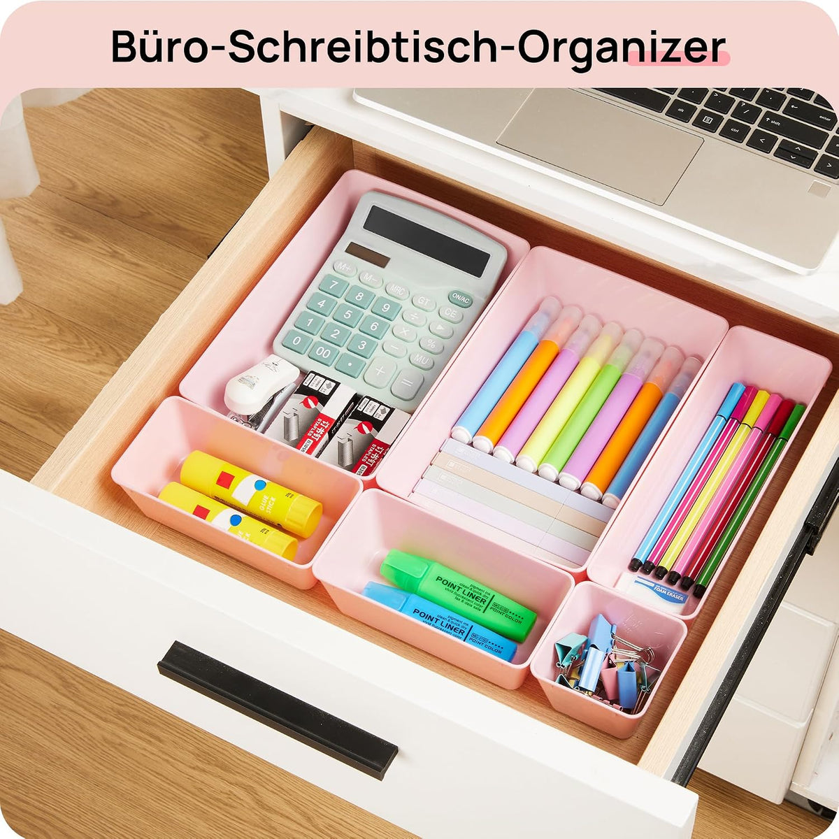 Vtopmart 25 PCS Clear Plastic Drawer Organizers Set, 4-Size Versatile Bathroom and Vanity Drawer Organizer Trays, Storage Bins for Makeup, Bedroom, Kitchen Gadgets Utensils and Office