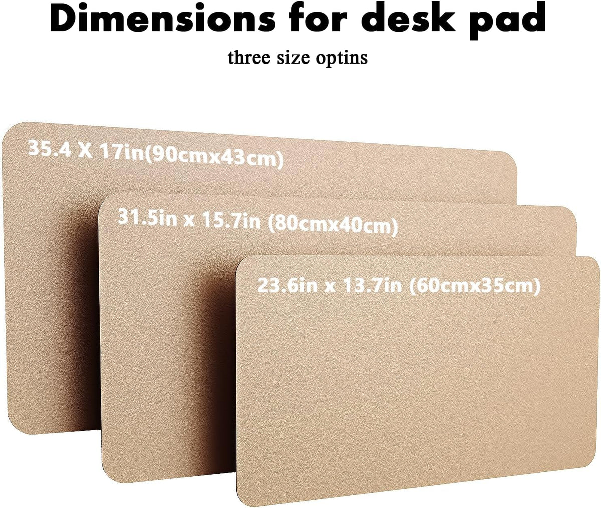 Double-Sided Desk Pad, 31.5"x15.7"Leather Desk Mat, Eco Cork Desk Pad Protector,Large Mouse Pad,Waterproof Desk Blotter for Office/Home(Coffee)