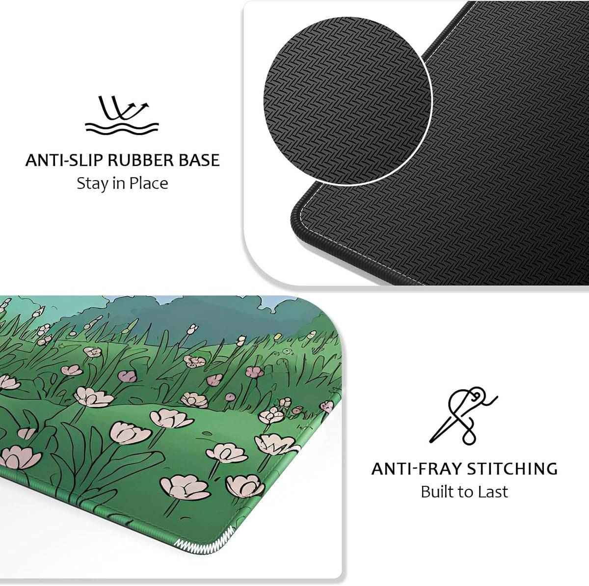 Auhoahsil Desk Mat, Ultra Large Mouse Pad, XXL Gaming Mousepad, Green Tropical Leaves Deskpad, Big Extended Full Size Mouse Pad, Desktop Desk Matt for Keyboard, Laptop & Computer, 35.5 x 15.7 in - Colors A
