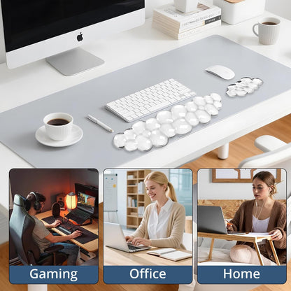 Keyboard Wrist Rest Set — Ergonomic Cloud Gel Wrist Rest Keyboard and Mouse Pad, Non-Slip Desk Accessories for Office and Home（White）
