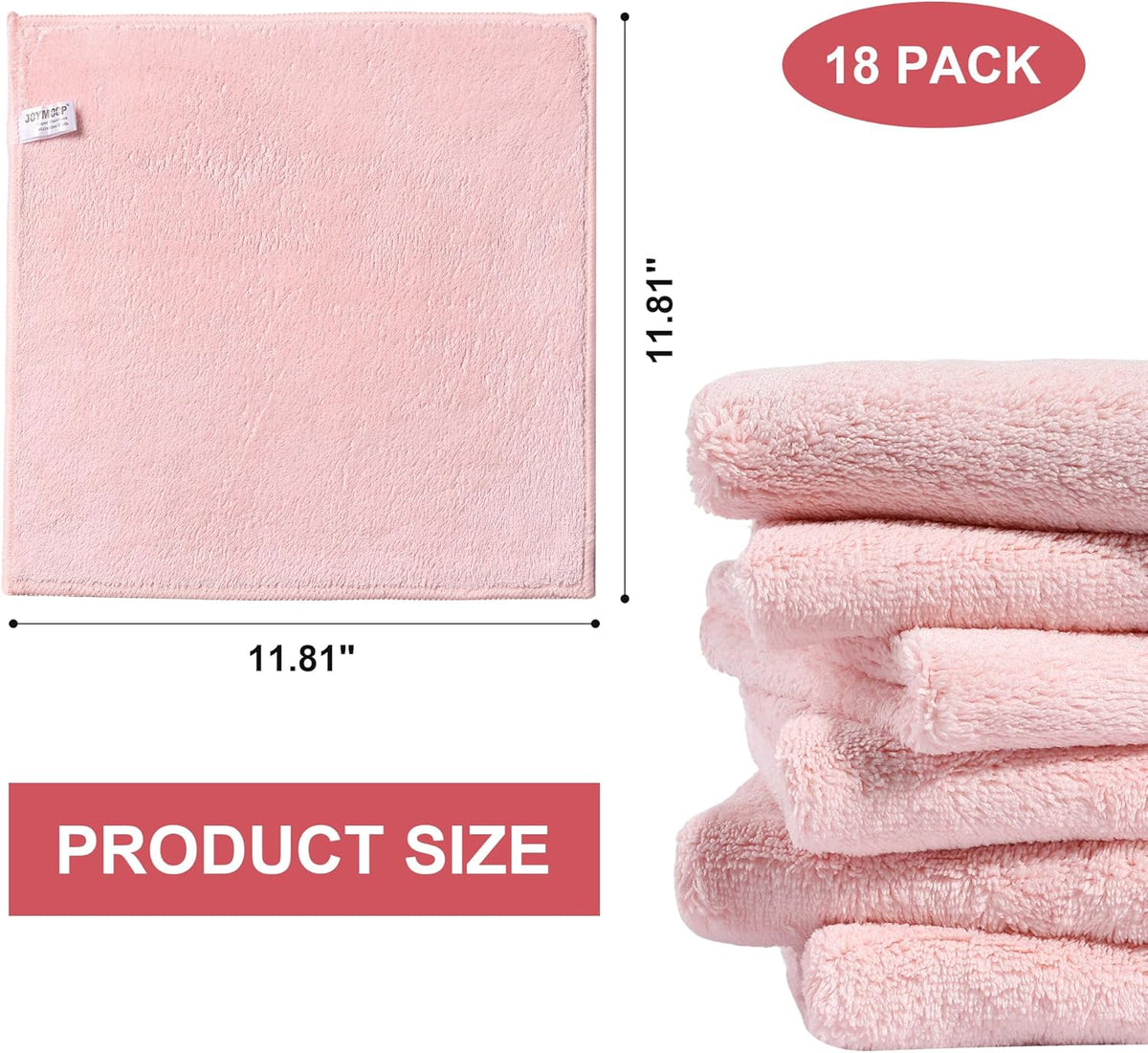 18 Pack Microfiber Cleaning Cloth, Kitchen Towels for Dish Drying Washing, Absorbent Streak Free Lint Free Rags for Cleaning, Reusable and Washable Towels - 10" x 10"