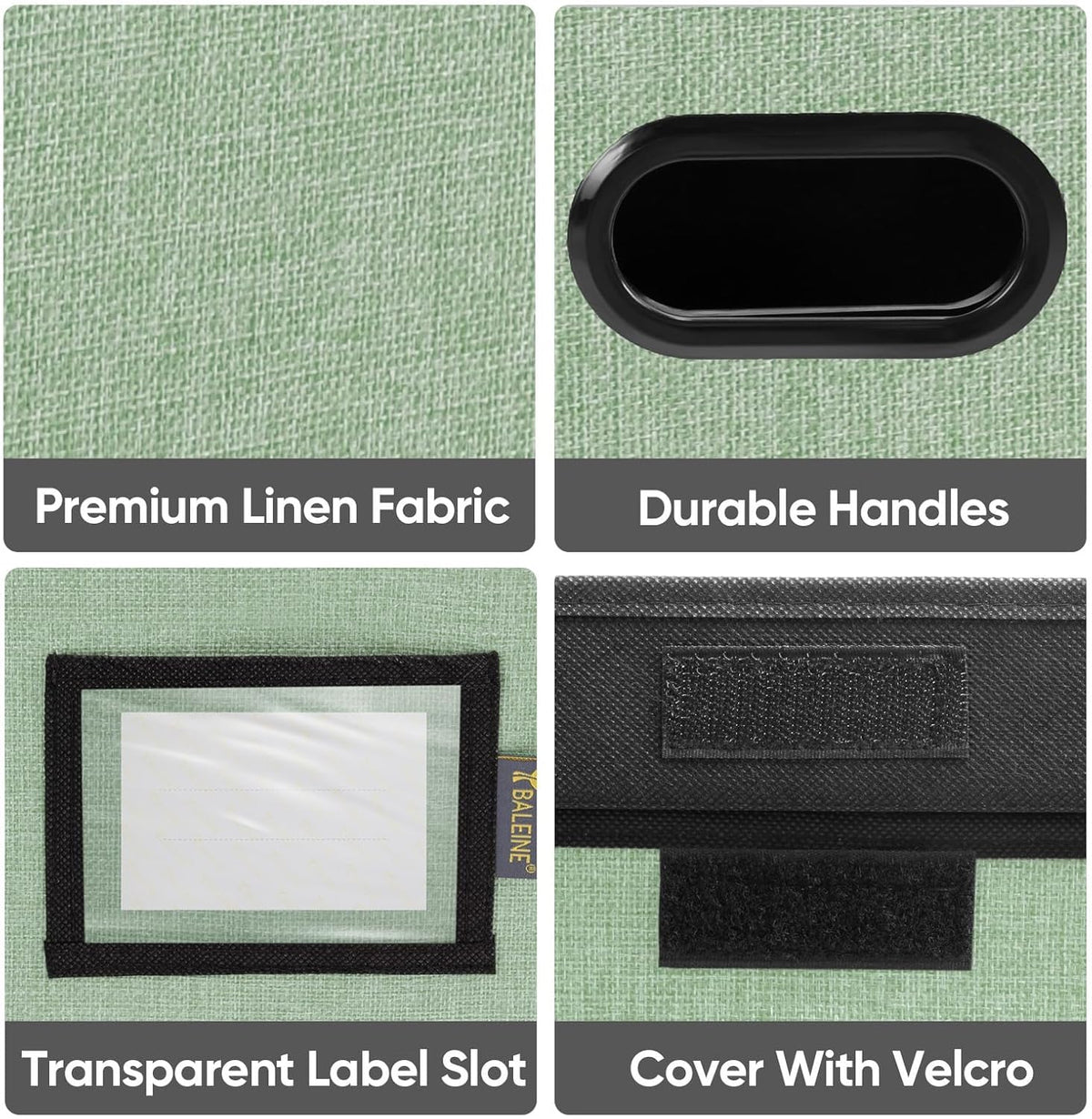 BALEINE File Organizer Box with Lid, Collapsible File Folder Organizer with Plastic Slide, Hanging File Folder Box for Office Document Storage (Black)
