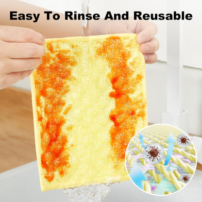 18 Pack Microfiber Cleaning Cloth, Kitchen Towels for Dish Drying Washing, Absorbent Streak Free Lint Free Rags for Cleaning, Reusable and Washable Towels - 10" x 10"