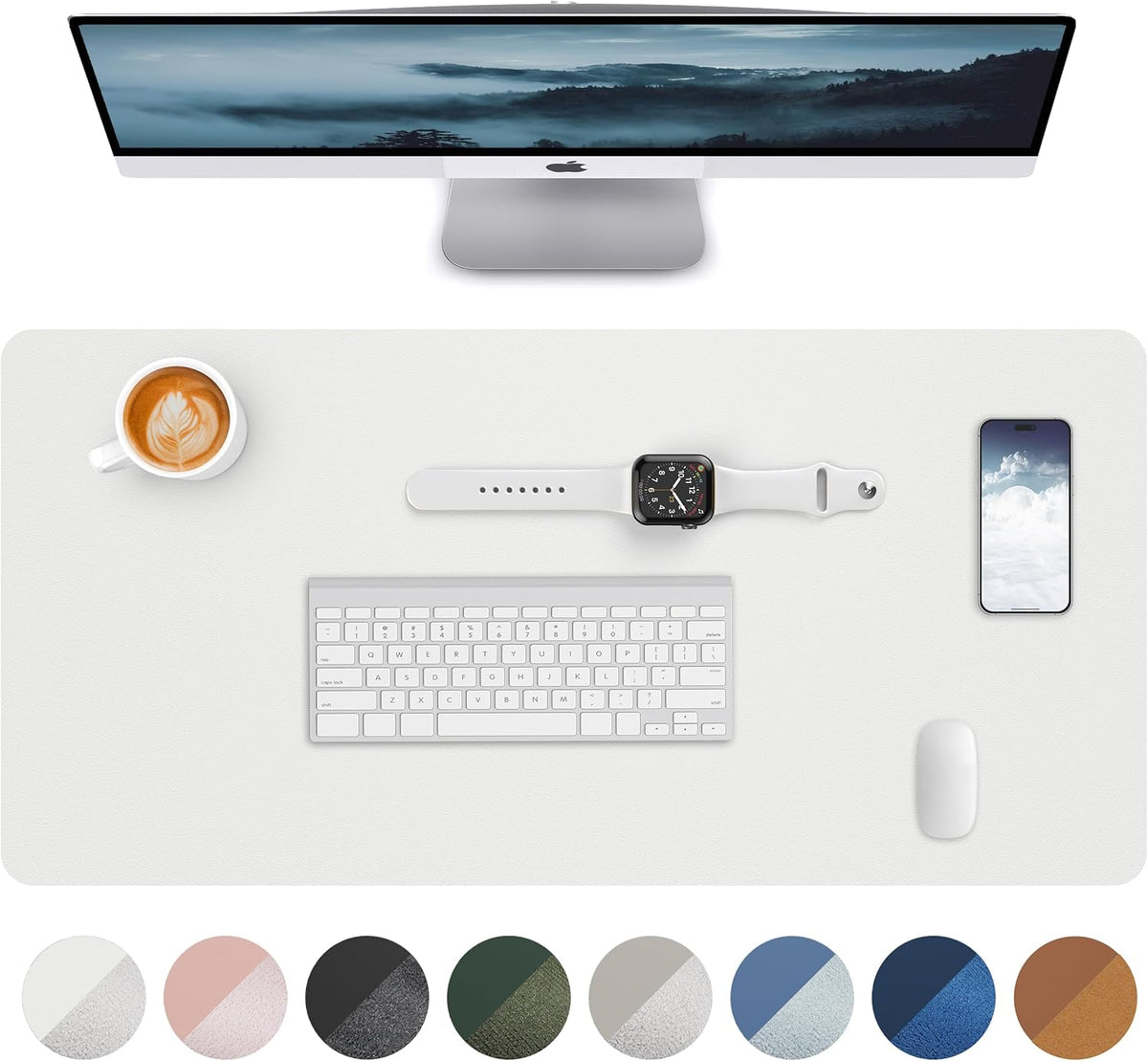 Large Desk pad mat,Mouse Pad,Office Desk Mat, Non-Slip PU Leather Desk Blotter,Large Desk pad,Waterproof Keyboard mat for Office/Home/Decor (Black,48" x 17")