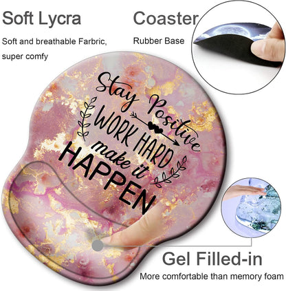 Ergonomic Mouse Pad with Wrist Support Rest,Large Mousepad Gel Wrist Rest, with Coaster Non-Slip & Pain Relief for Computer, Desk, Home&Office-Beach - Colors B