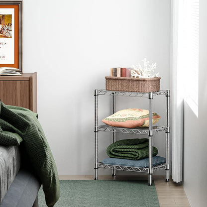 M MZG 450 lbs Steel Storage Shelving 3-Tier Utility Shelving Unit Steel Organizer Wire Rack for Home,Kitchen,Office (11.8" D x 17.7" W x 26.3" H) - Colors B