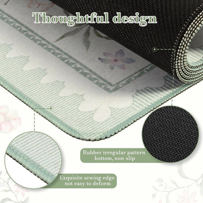 Desk Mat,Mouse Pad for Office Desk,35.4x15.7in,Pink Flowers