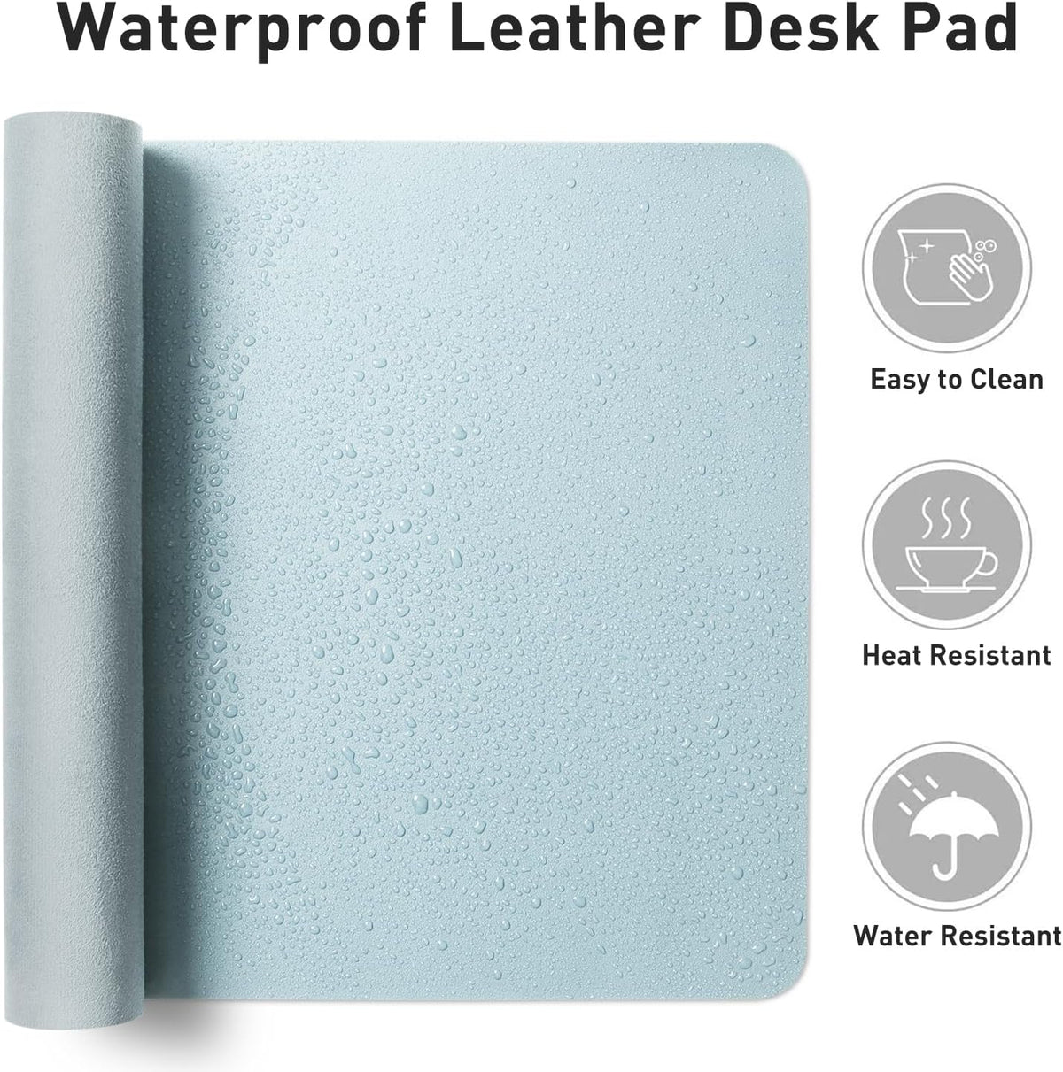Aothia Leather Office Desk Pad Protector, Non-Slip PU Leather Desk Blotter, Waterproof Laptop Writing Mouse Pad for Office and Home, Black, 31.5" x 15.7" - Colors B