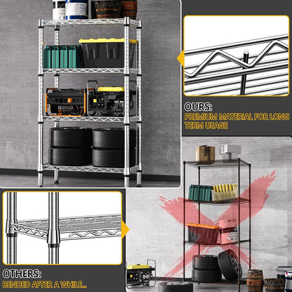 M MZG 450 lbs Steel Storage Shelving 3-Tier Utility Shelving Unit Steel Organizer Wire Rack for Home,Kitchen,Office (11.8" D x 17.7" W x 26.3" H) - Colors A