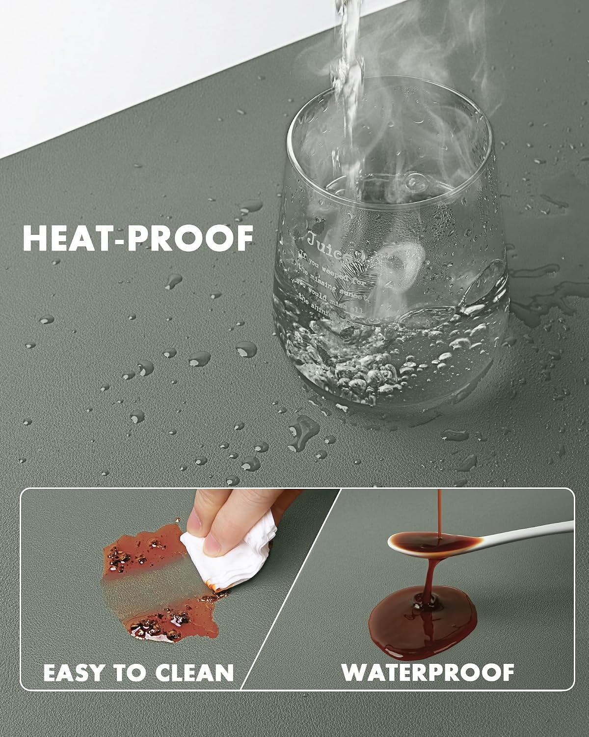 Double-Sided Desk Pad, 31.5"x15.7"Leather Desk Mat, Eco Cork Desk Pad Protector,Large Mouse Pad,Waterproof Desk Blotter for Office/Home(Coffee)