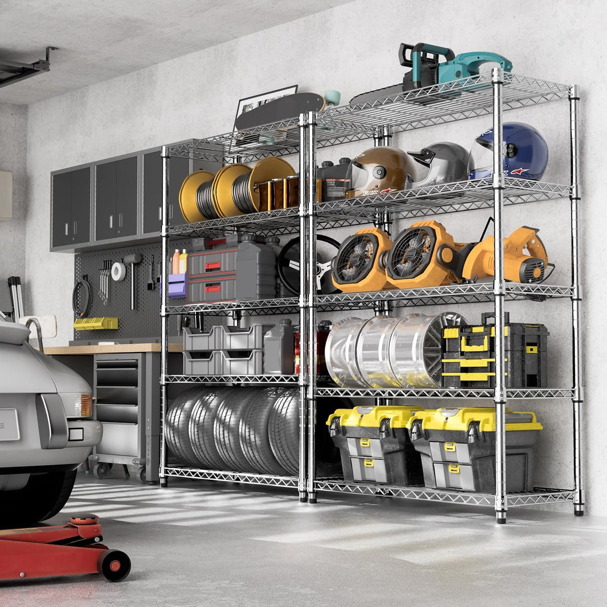 M MZG 450 lbs Steel Storage Shelving 3-Tier Utility Shelving Unit Steel Organizer Wire Rack for Home,Kitchen,Office (11.8" D x 17.7" W x 26.3" H) - Colors A