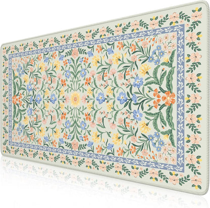 iCasso Desk Mat for Keyboard and Mouse, Large Mouse Pad, Desk Pad Mat, Anti-Slip Big Mousepad with Stitched Edges for Computer Desktop(Deep Green)