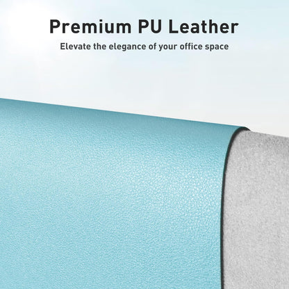 Aothia Leather Office Desk Pad Protector, Non-Slip PU Leather Desk Blotter, Waterproof Laptop Writing Mouse Pad for Office and Home, Black, 31.5" x 15.7" - Colors B