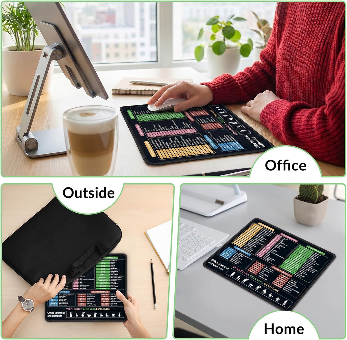 KONVINIT Ergonomic Mouse Pad with Wrist Rest, Small Mousepad with Non-Slip Rubber Base and Smooth Surface, Beach Mouse Pads for Desk, Office Desk Accessories