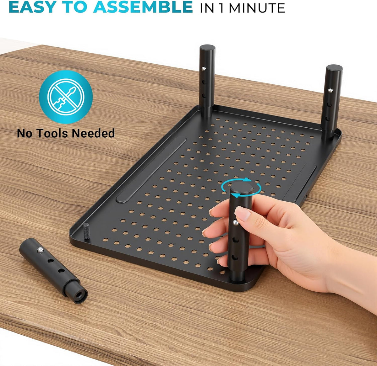BONTEC Adjustable Monitor Stand Riser with Drawer, Ergonomic Mesh Platform Computer Monitor Stand for Desk, Ventilated Laptop and PC Stand with Cable Management, Supports up to 44lbs
