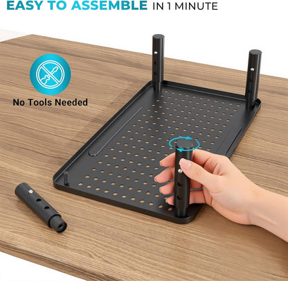 BONTEC Adjustable Monitor Stand Riser with Drawer, Ergonomic Mesh Platform Computer Monitor Stand for Desk, Ventilated Laptop and PC Stand with Cable Management, Supports up to 44lbs