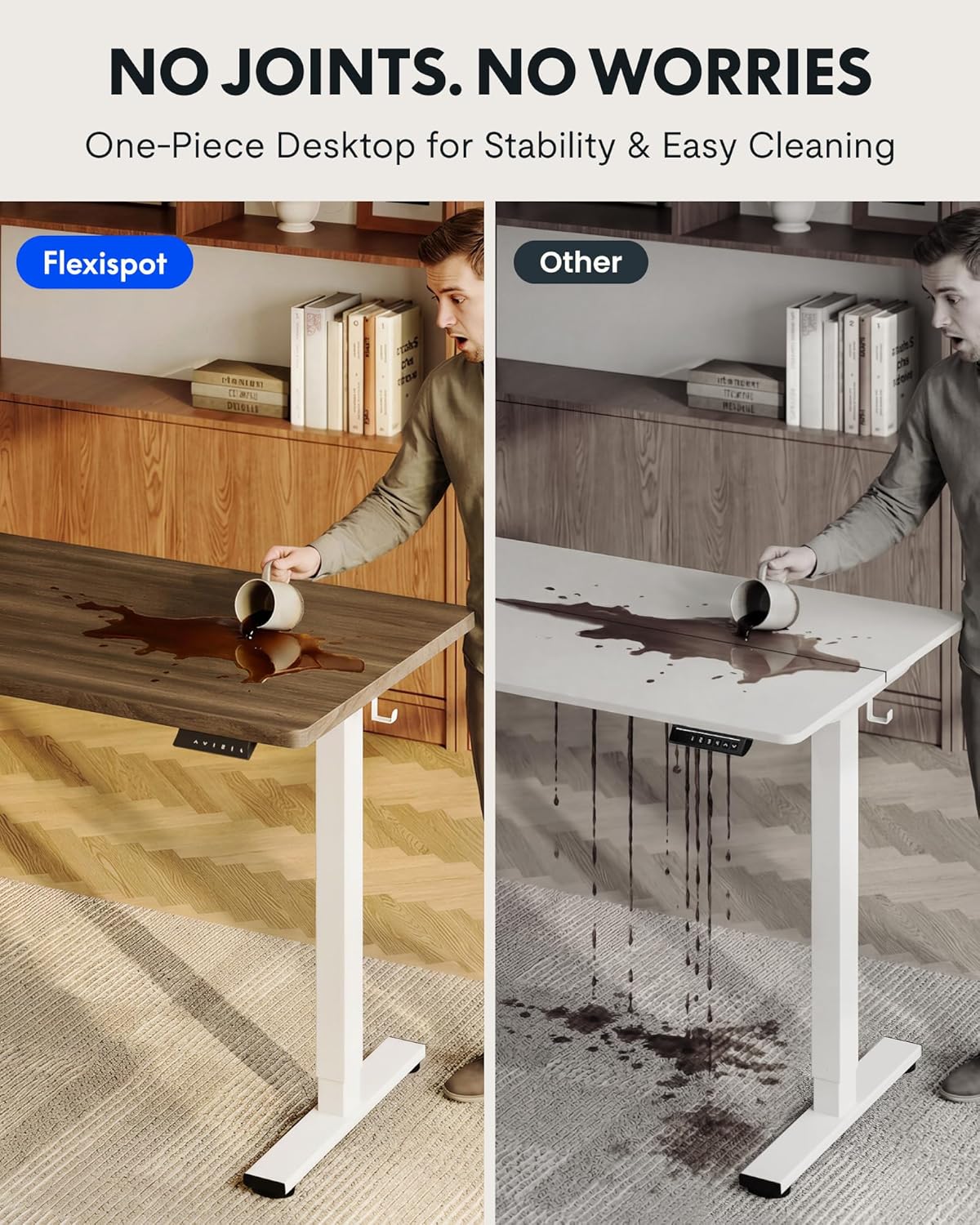 EN1 48"x24" One-Piece Standing Desk, White