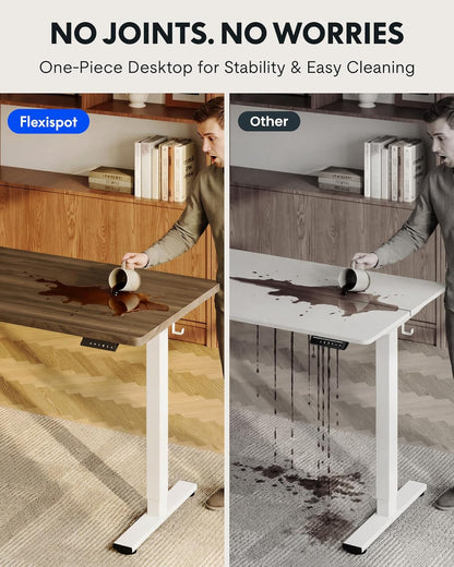 EN1 48"x24" One-Piece Standing Desk, White