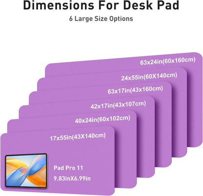 Aothia Leather Office Desk Pad Protector, Non-Slip PU Leather Desk Blotter, Waterproof Laptop Writing Mouse Pad for Office and Home, Black, 31.5" x 15.7" - Colors B