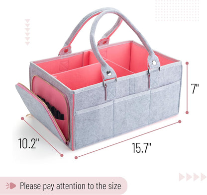 Baby Diaper Caddy Organizer, Gray, Medium