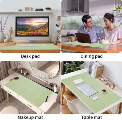 Bloss Leather Desk Pad and Keyboard Wrist Rest, Large Mouse Pad + Keyboard Pad+Mouse Wrist Support, Non-Slip Desk Mat Protector for Office, Home(31.5×15.7 Inches,Beige) - Colors B
