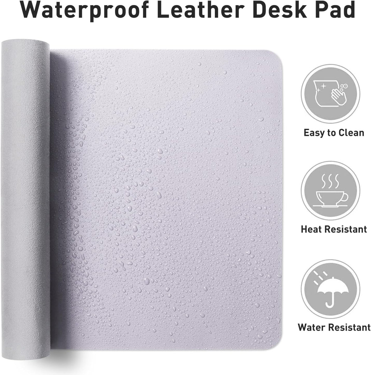 Aothia Leather Office Desk Pad Protector, Non-Slip PU Leather Desk Blotter, Waterproof Laptop Writing Mouse Pad for Office and Home, Black, 31.5" x 15.7" - Colors A