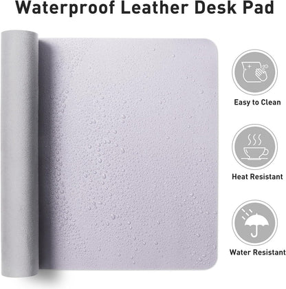 Aothia Leather Office Desk Pad Protector, Non-Slip PU Leather Desk Blotter, Waterproof Laptop Writing Mouse Pad for Office and Home, Black, 31.5" x 15.7" - Colors A