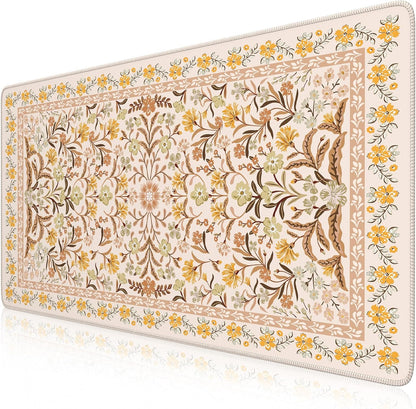 iCasso Desk Mat for Keyboard and Mouse, Large Mouse Pad, Desk Pad Mat, Anti-Slip Big Mousepad with Stitched Edges for Computer Desktop(Deep Green)