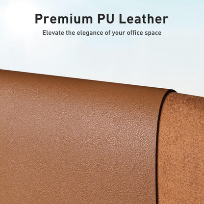 Aothia Leather Office Desk Pad Protector, Non-Slip PU Leather Desk Blotter, Waterproof Laptop Writing Mouse Pad for Office and Home, Black, 31.5" x 15.7" - Colors A