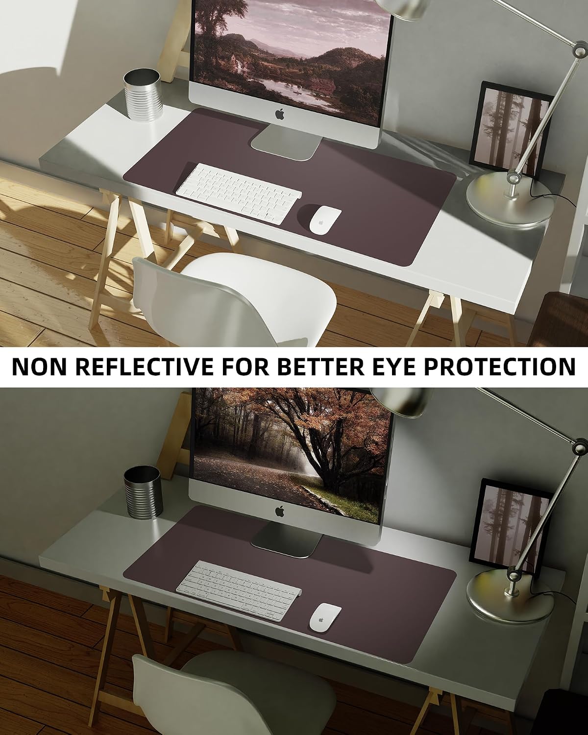 Large Desk pad mat,Mouse Pad,Office Desk Mat, Non-Slip PU Leather Desk Blotter,Large Desk pad,Waterproof Keyboard mat for Office/Home/Decor (Black,48" x 17")