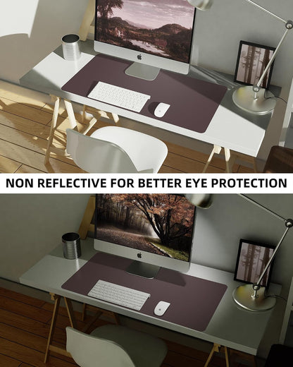 Large Desk pad mat,Mouse Pad,Office Desk Mat, Non-Slip PU Leather Desk Blotter,Large Desk pad,Waterproof Keyboard mat for Office/Home/Decor (Black,48" x 17")