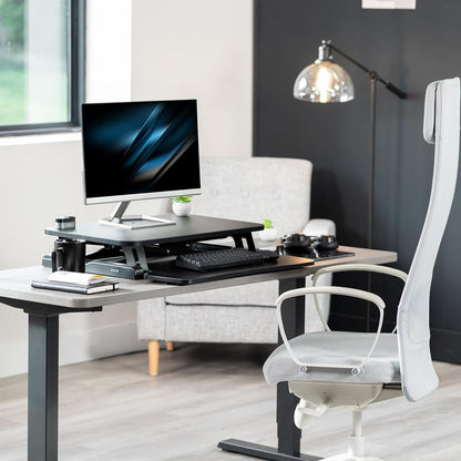 Black 32 in Standing Desk Converter, DESK-V000K