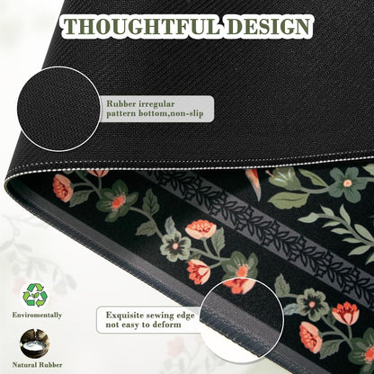 iCasso Desk Mat for Keyboard and Mouse, Large Mouse Pad, Desk Pad Mat, Anti-Slip Big Mousepad with Stitched Edges for Computer Desktop(Deep Green)