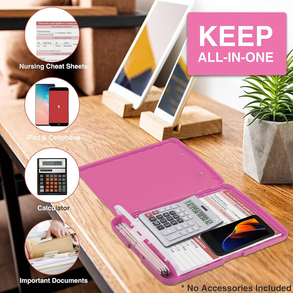 Clipboard with Storage, Clip Board 8.5 x 11 with Pen Holder, High Capacity Plastic Organization Case Box for Letter Legal A4 Size Paper, Nurses Teachers Must Haves, School & Office Supplies