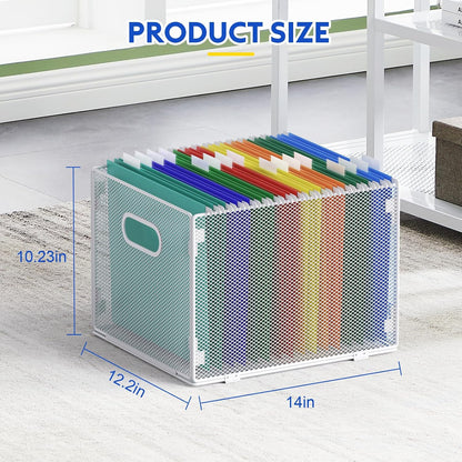 samstar Hanging File Organizer, Mesh File Folder Organizer File Crate File Cabinet Inserts Storage Box, Letter Size